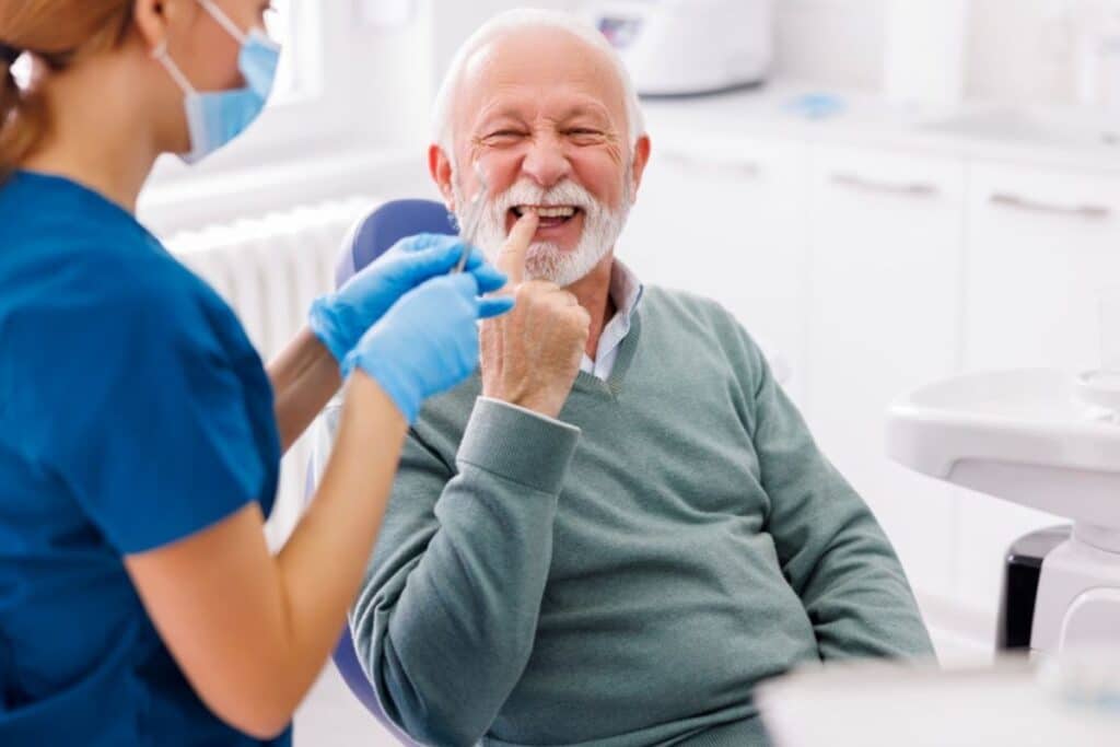elderly dental checkup