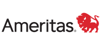 Ameritas logo with company name in black text and red bull icon on white background.